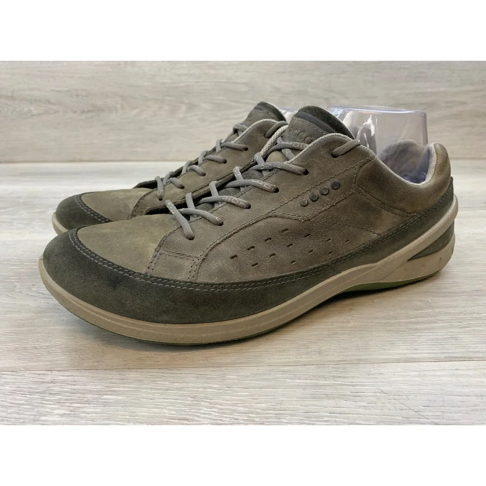 ECCO Biom Natural Motion Mens' 12 Olive Green Brown Leather Shoes Sneakers